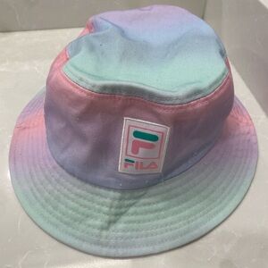 FILA Pastel Tie Dye Bucket Hat Cotton Size 57 Free Size Pink Blue Green Festival